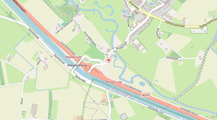 Kaart van de omgeving van de melding