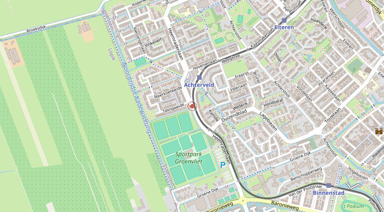 Kaart van de omgeving van de melding