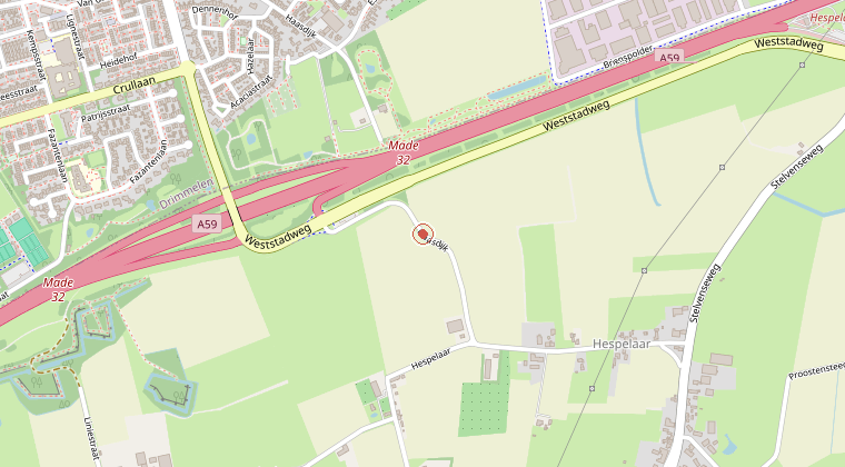 Kaart van de omgeving van de melding