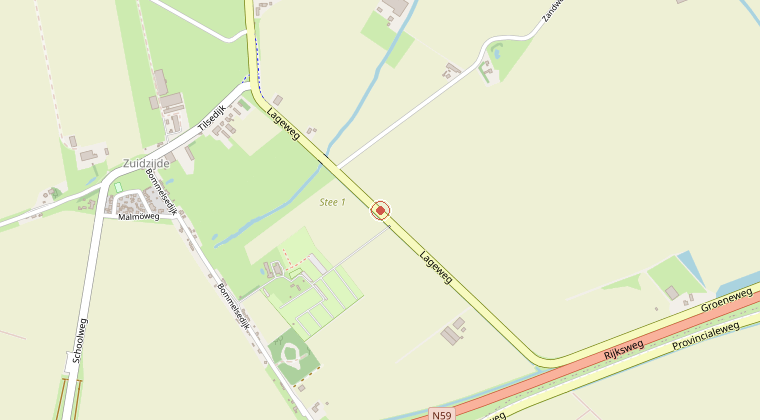 Kaart van de omgeving van de melding