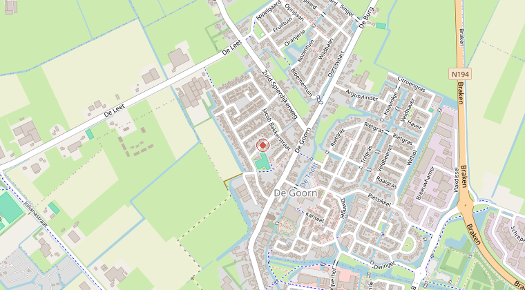 Kaart van de omgeving van de melding