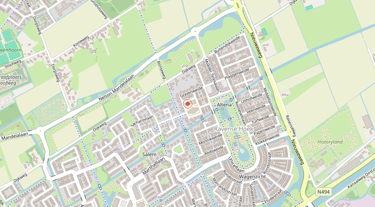 Kaart van de omgeving van de melding