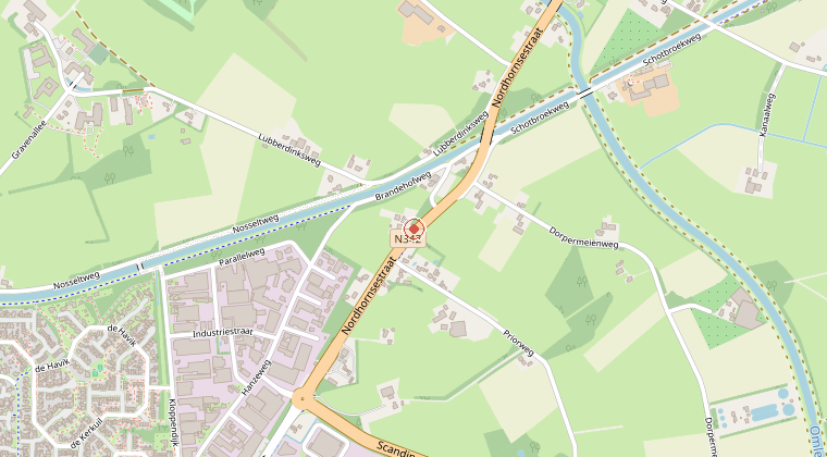 Kaart van de omgeving van de melding