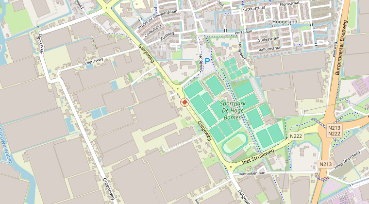 Kaart van de omgeving van de melding