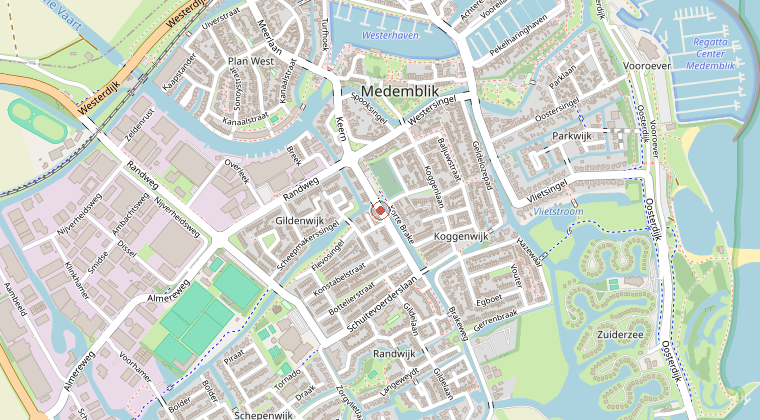 Kaart van de omgeving van de melding