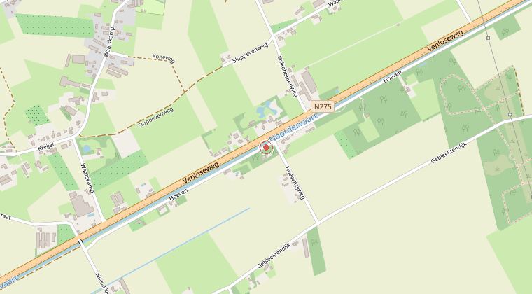 Kaart van de omgeving van de melding