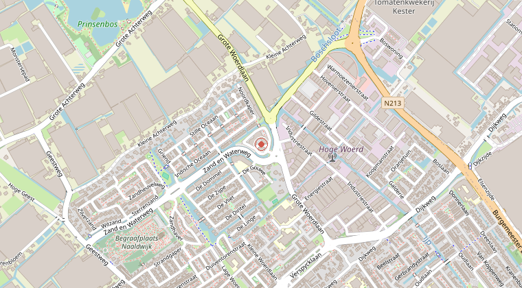 Kaart van de omgeving van de melding