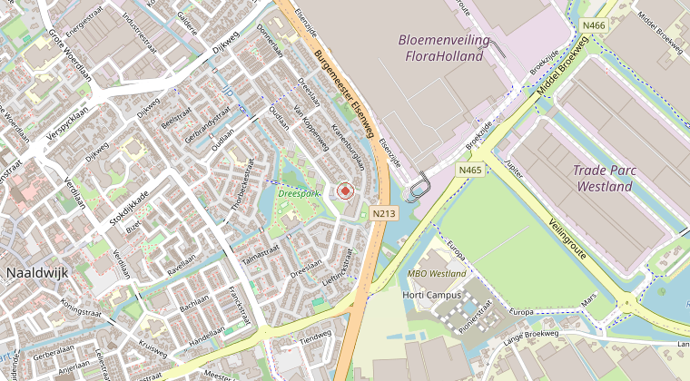 Kaart van de omgeving van de melding