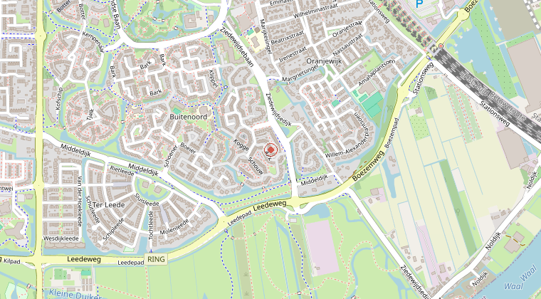 Kaart van de omgeving van de melding