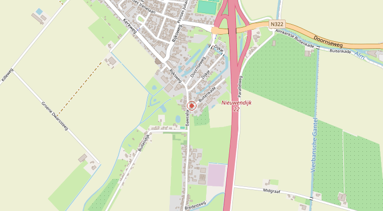Kaart van de omgeving van de melding