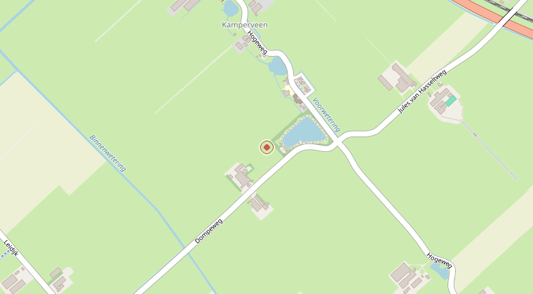 Kaart van de omgeving van de melding