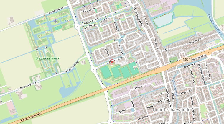 Kaart van de omgeving van de melding